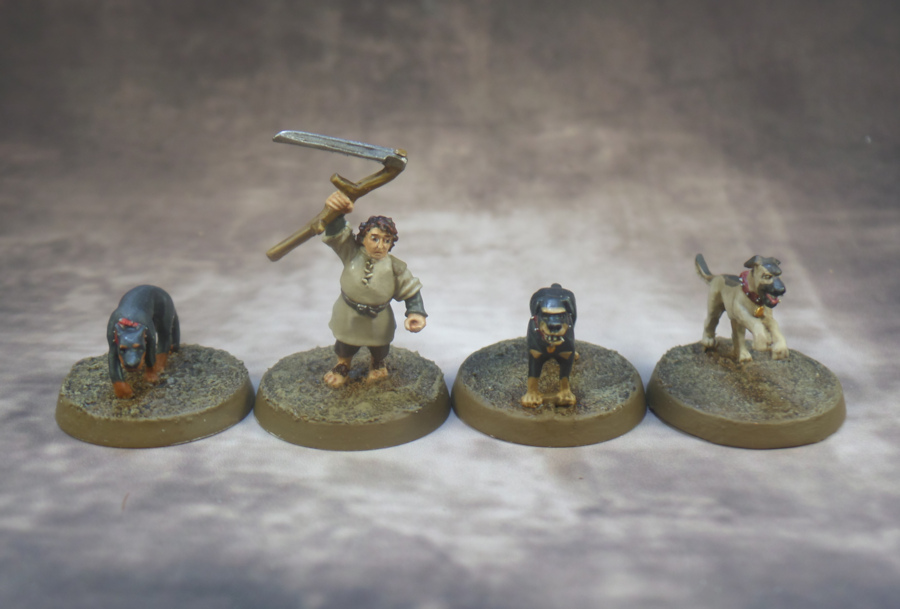 Farmer Maggot Grip, Fang, and Wolf Middle Earth Strategy Battle Game The Shire Games Workshop