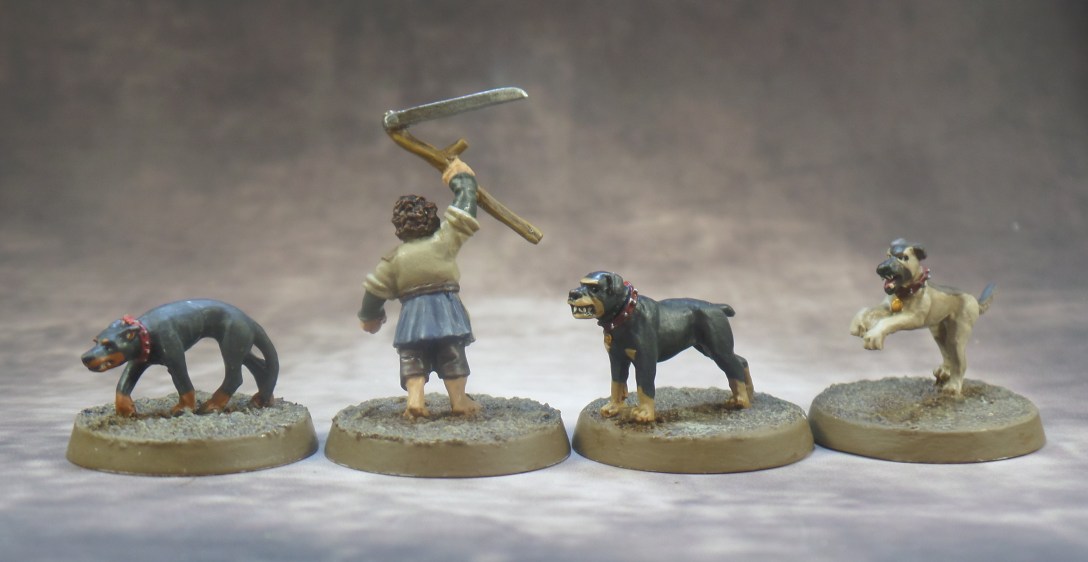 Farmer Maggot Grip, Fang, and Wolf Middle Earth Strategy Battle Game The Shire Games Workshop